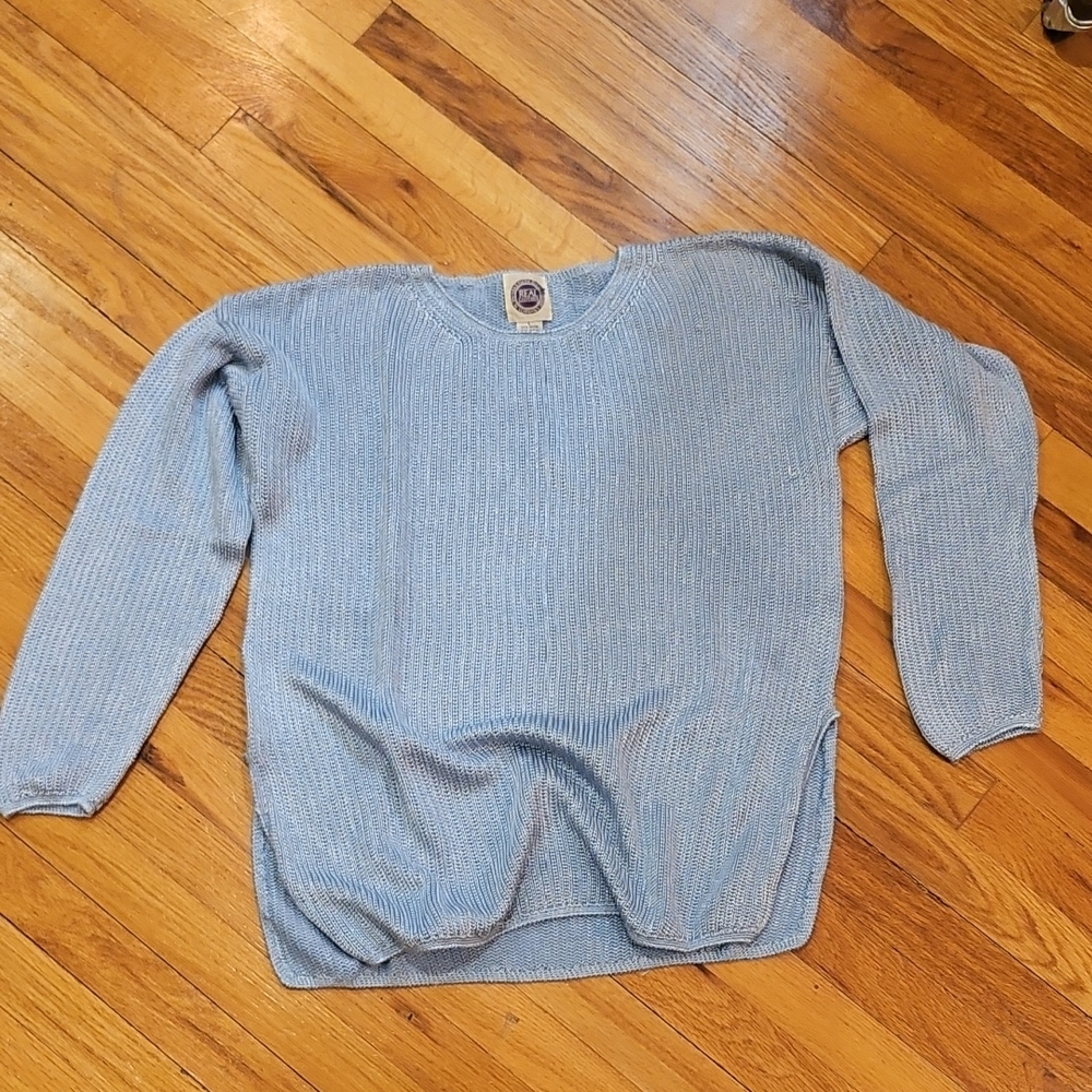 Saks Fifth Avenue Light Blue Crew Neck Sweater